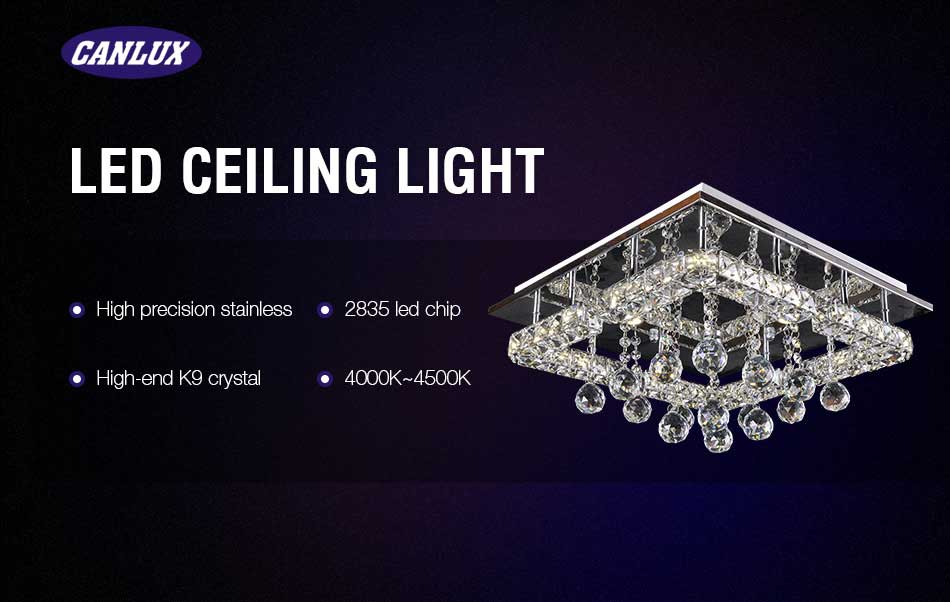 High quality 40W cyrstal ceiling lighting modern design