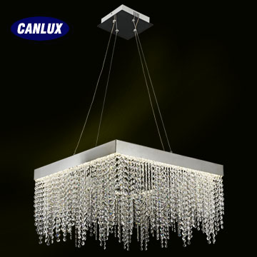96W hanging pendant lights with pure aluminum and high quality crystal
