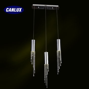 15W hanging pendant light with pure aluminum and high quality crystal